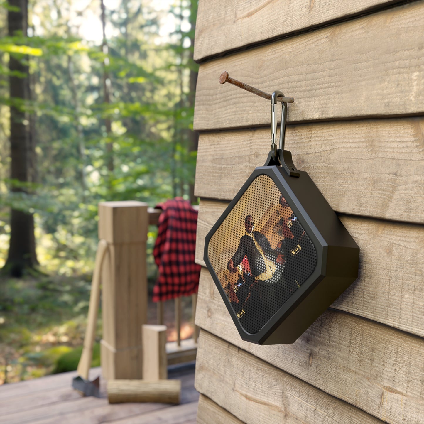 "Picnic Harmony: Custom Photo Bluetooth Speaker - Personalized for Jason the Actor"