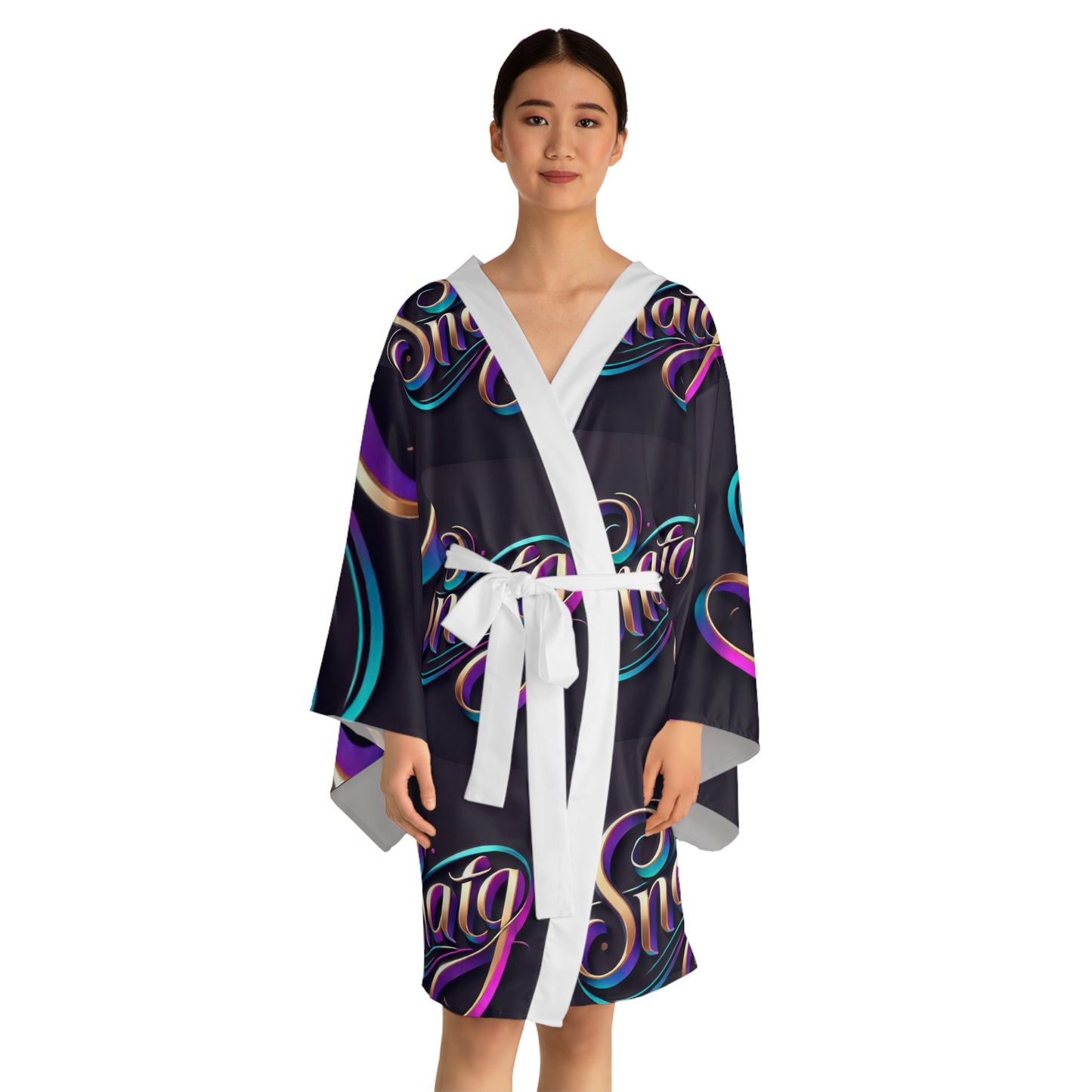 Long Sleeve Kimono Robe (AOP)